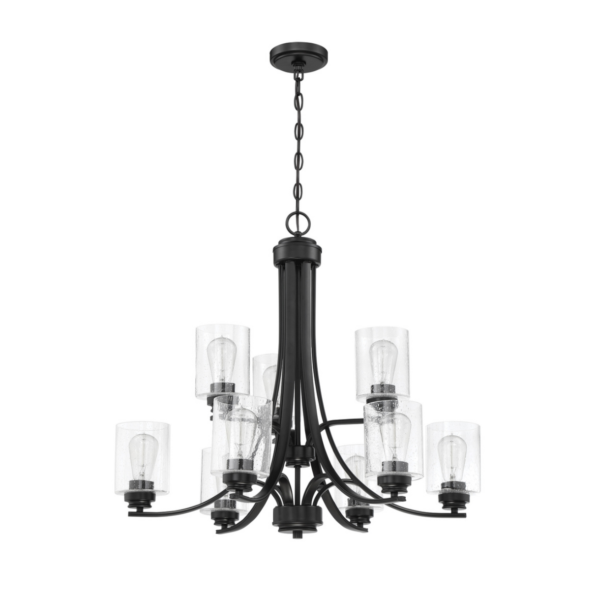 Craftmade Bolden 9 Light Chandelier Flat Black 50529-FB