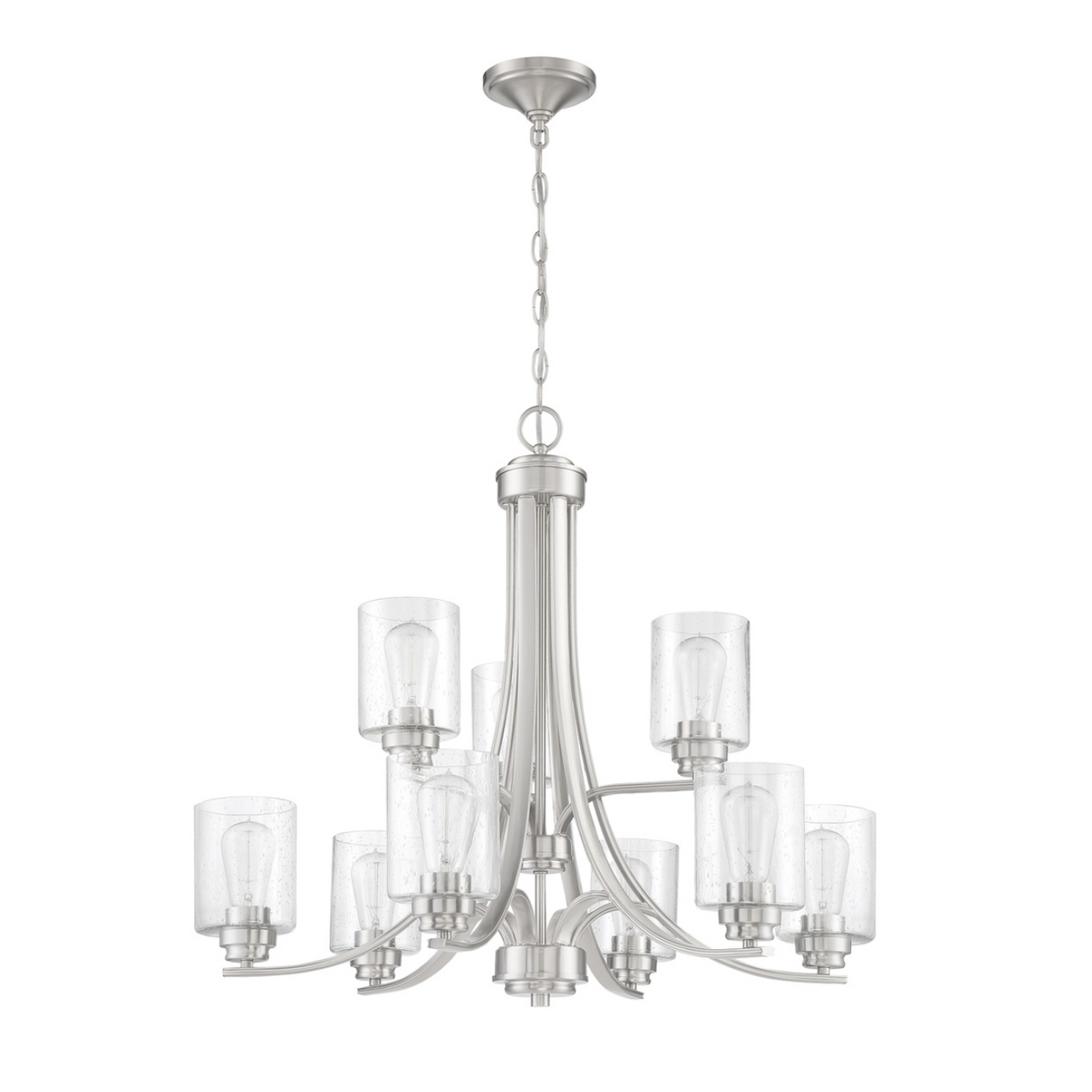 Craftmade Bolden 9 Light Chandelier Polished Nickel 50529-BNK