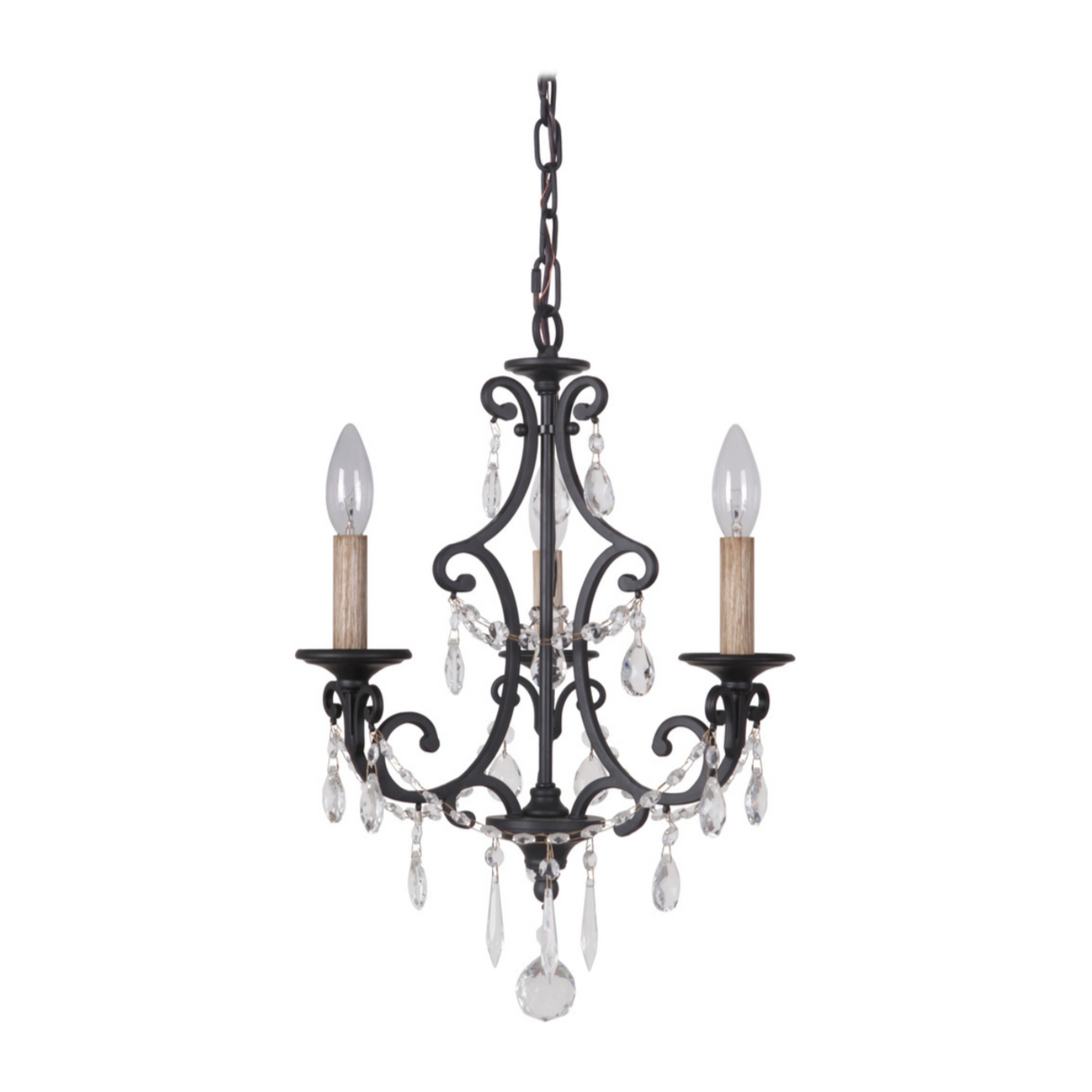 Craftmade Bentley 3 Light Mini Chandelier Matte Black 38923-MBK