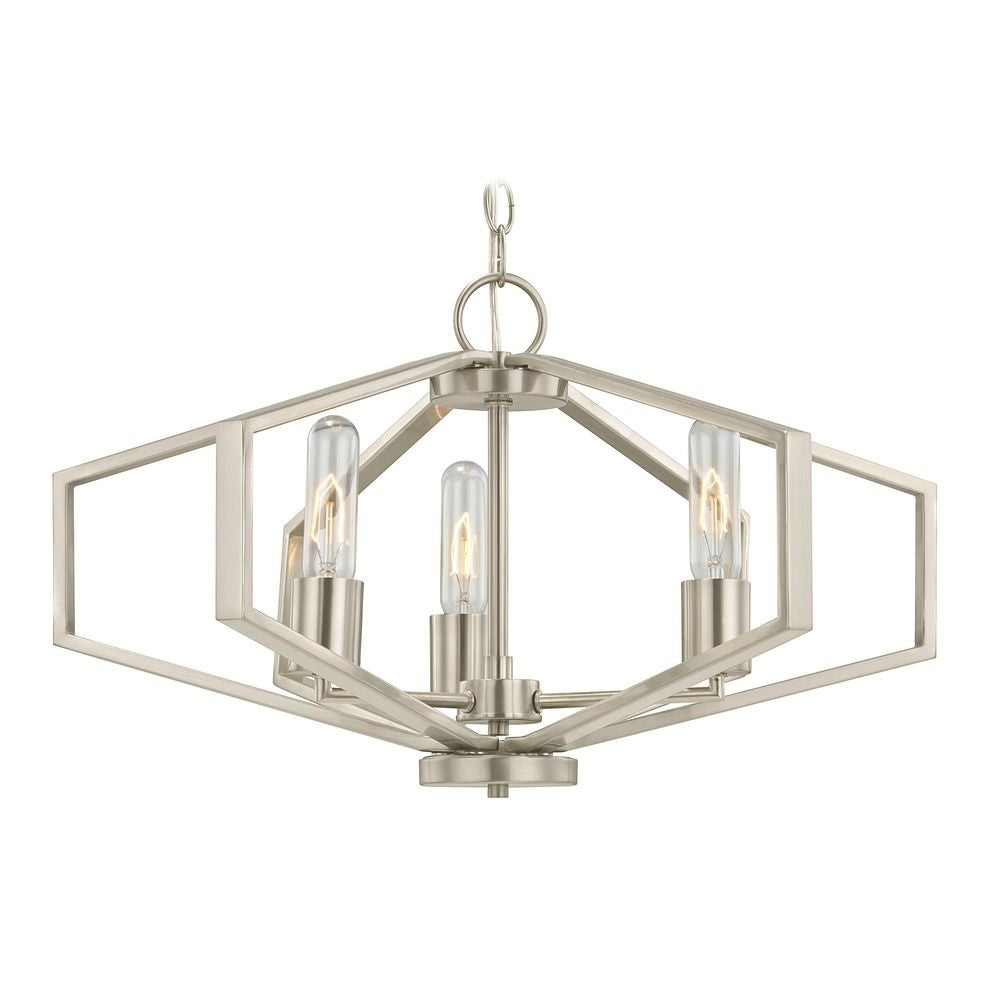 Dolan Designs Hexagon Three Light Pendant Light Nickel 1144-09