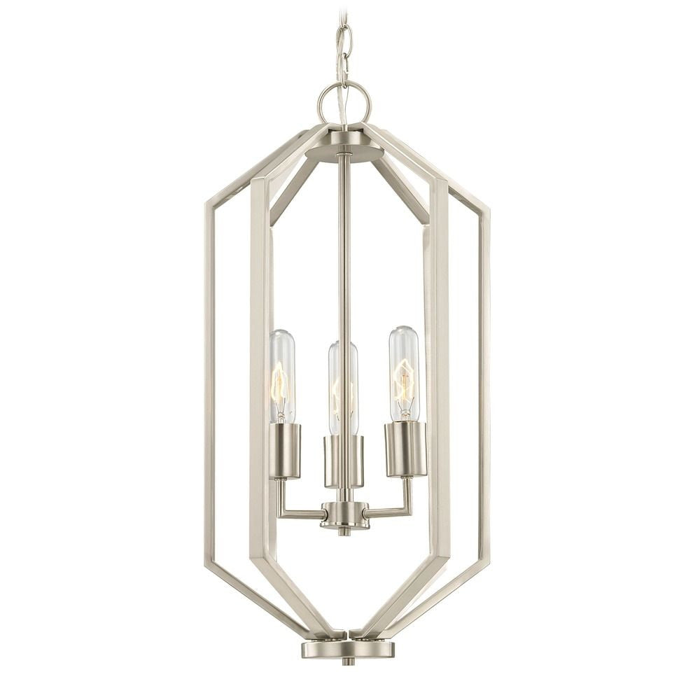 Dolan Designs Hexagon Three Light Pendant Light Satin Nickel 1141-09