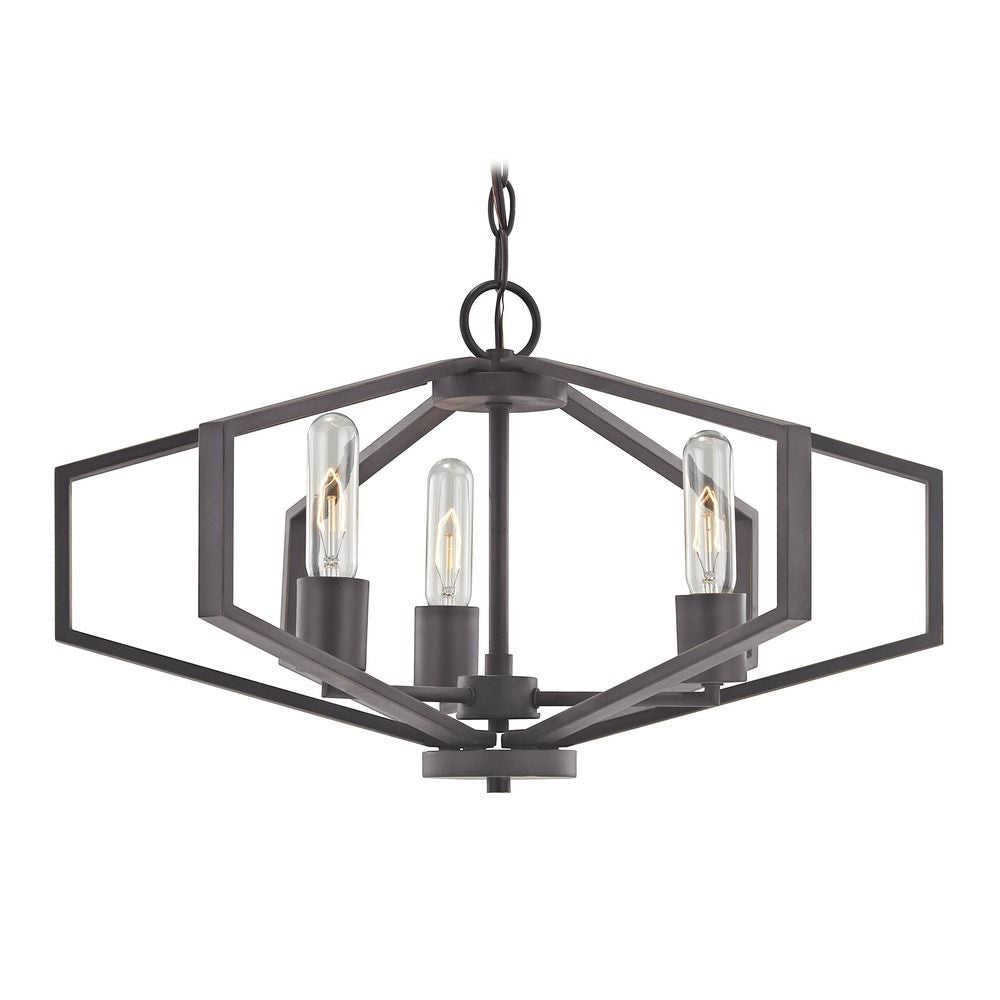 Dolan Designs Hexagon Three Light Pendant Light Bolivian Bronze 1144-78