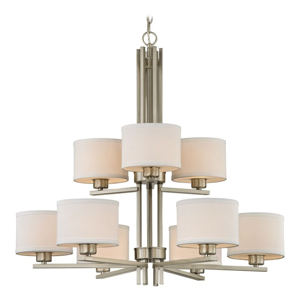 Dolan Designs Tecido Nine Light Two-Tier Chandelier Satin Nickel 2972-09