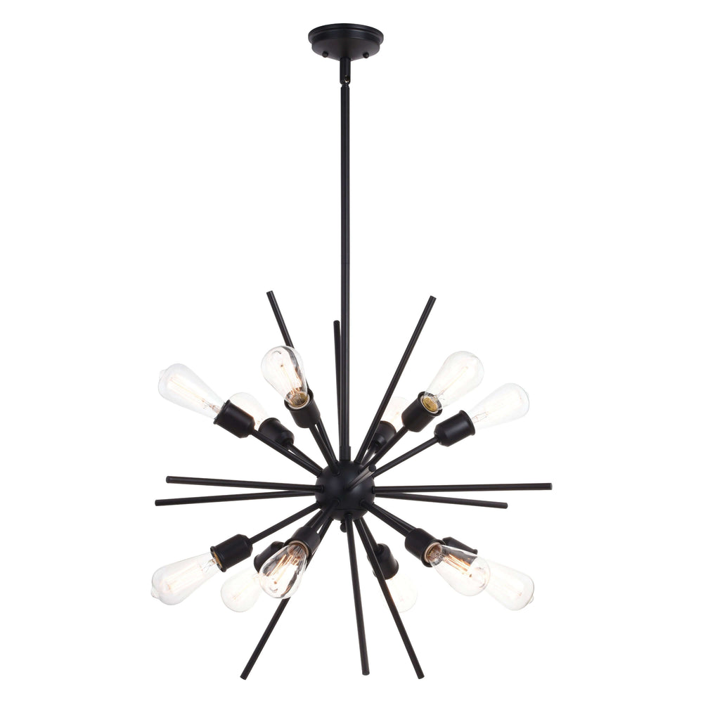 Pendant - Estelle 27.5 In. 12 Light Pendant Matte Black P0343