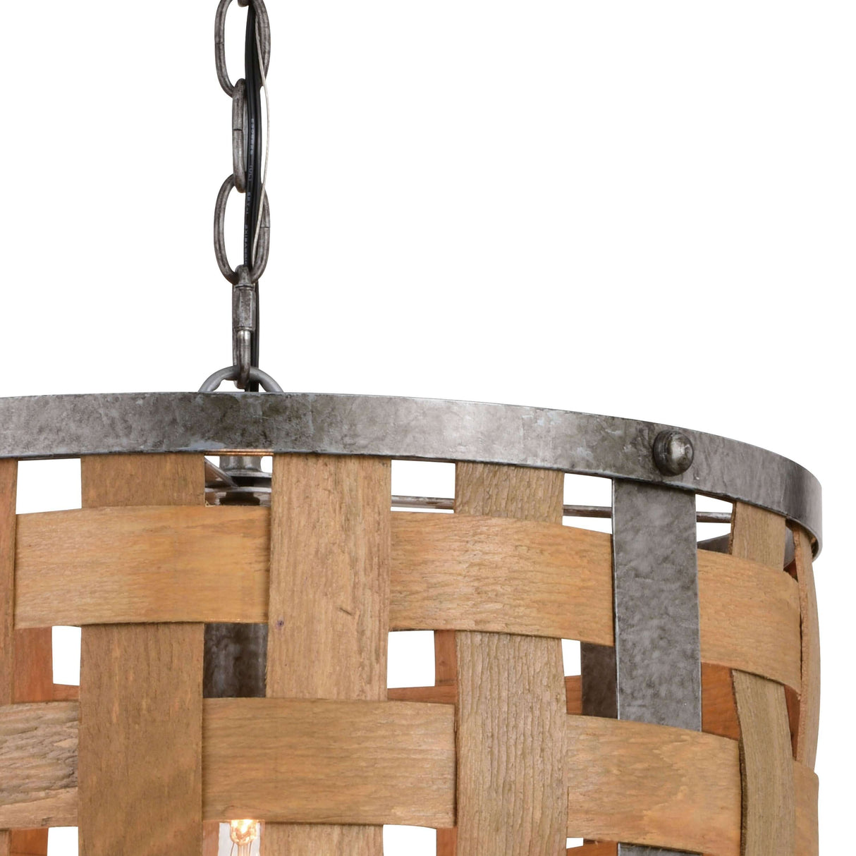 Pendant - Norwood 15.75-in. 1 Light Pendant Vintage Steel And Distressed Wood P0363