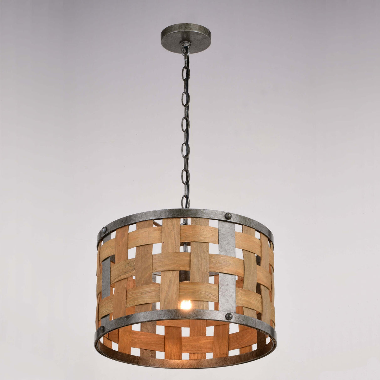 Pendant - Norwood 15.75-in. 1 Light Pendant Vintage Steel And Distressed Wood P0363