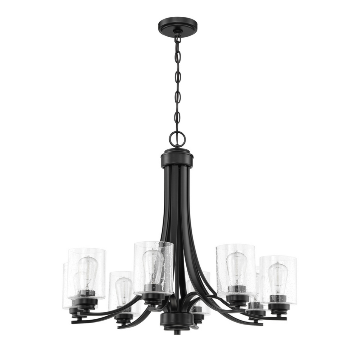Craftmade Bolden 8 Light Chandelier Flat Black 50528-FB