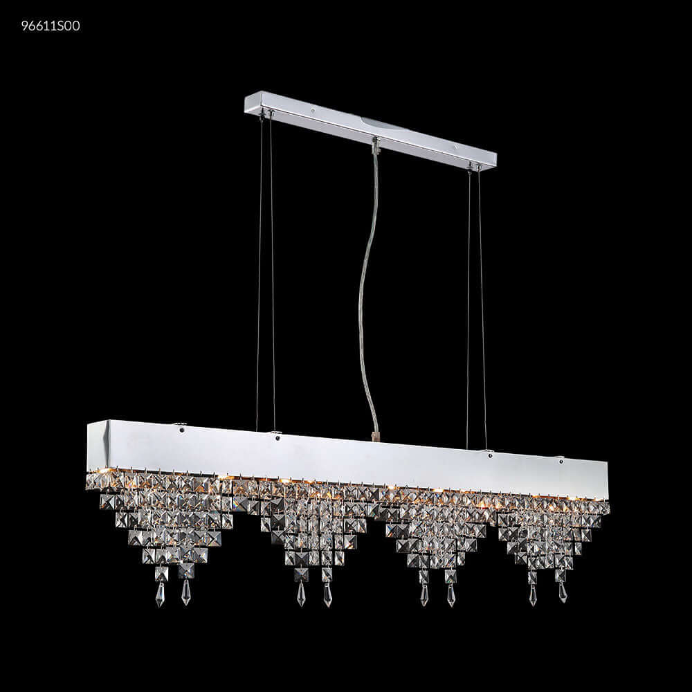 Elegant James R Moder crystal chandelier with a modern bar light design, perfect for enhancing home bars and entertainment areas.