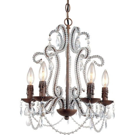 Chandelier - AF Lighting Beloved Five Light Mini Chandelier Bronze / Clear 5195-5H