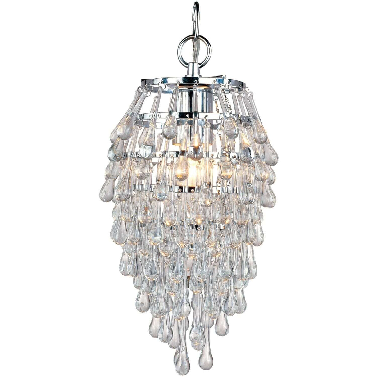 Chandelier - AF Lighting Crystal Teardrop Mini Chandelier Polished Chrome / Clear 4950-1H