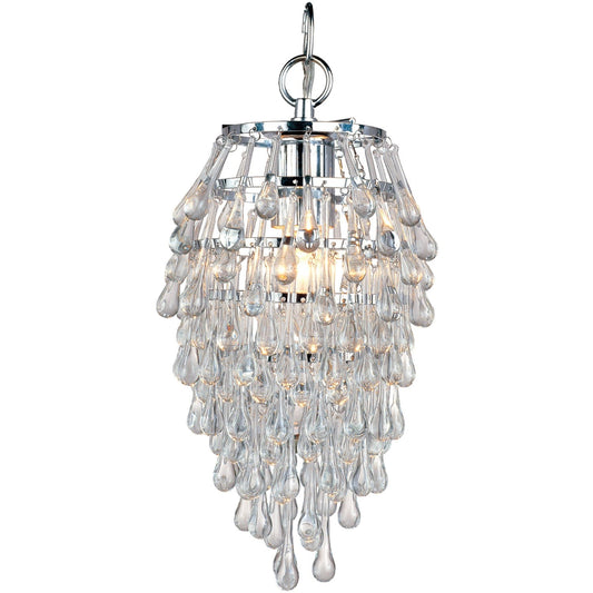 Chandelier - AF Lighting Crystal Teardrop Mini Chandelier Polished Chrome / Clear 4950-1H