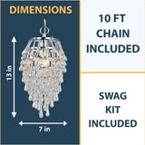 Chandelier - AF Lighting Crystal Teardrop Mini Chandelier Polished Chrome / Clear 4950-1H