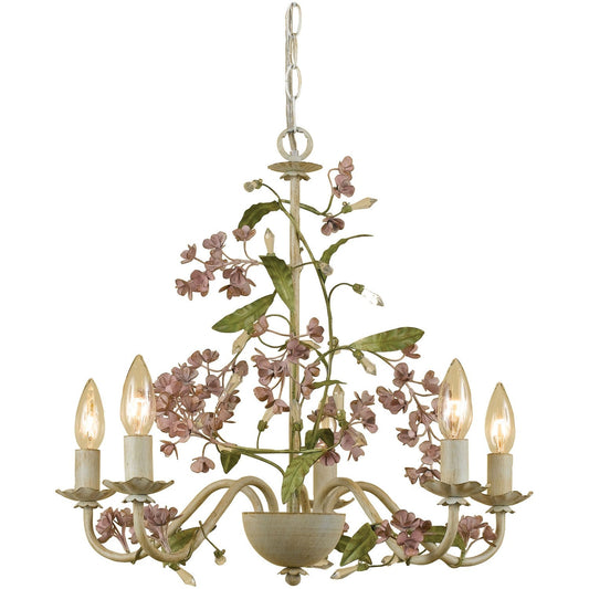 Chandelier - AF Lighting Grace Five-Light Chandelier Antique Cream 7045-5H