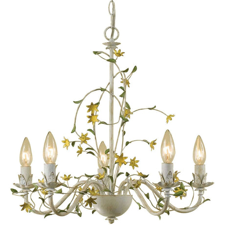 Chandelier - AF Lighting Grace Five-Light Star Flower Chandelier Antique Cream 7046-5H