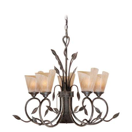 Chandelier - Capri 6L Chandelier Black Walnut CP-CHB006BW