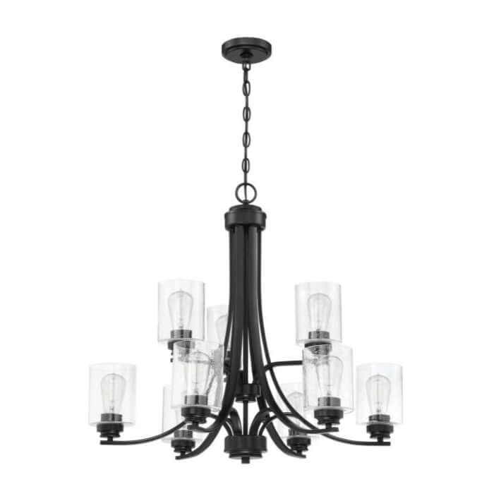 Chandelier - Craftmade Bolden 9 Light Chandelier Flat Black 50529-FB