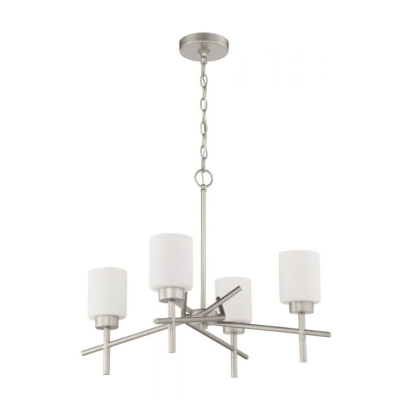 Chandelier - Craftmade Cadence 4 Light Chandelier Satin Nickel & Gold 54624