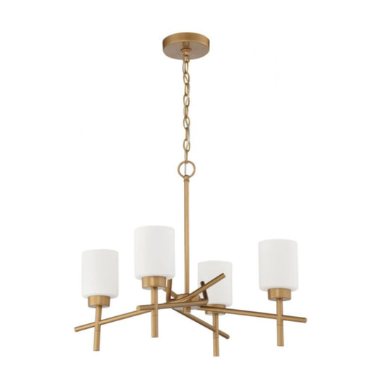 Chandelier - Craftmade Cadence 4 Light Chandelier Satin Nickel & Gold 54624