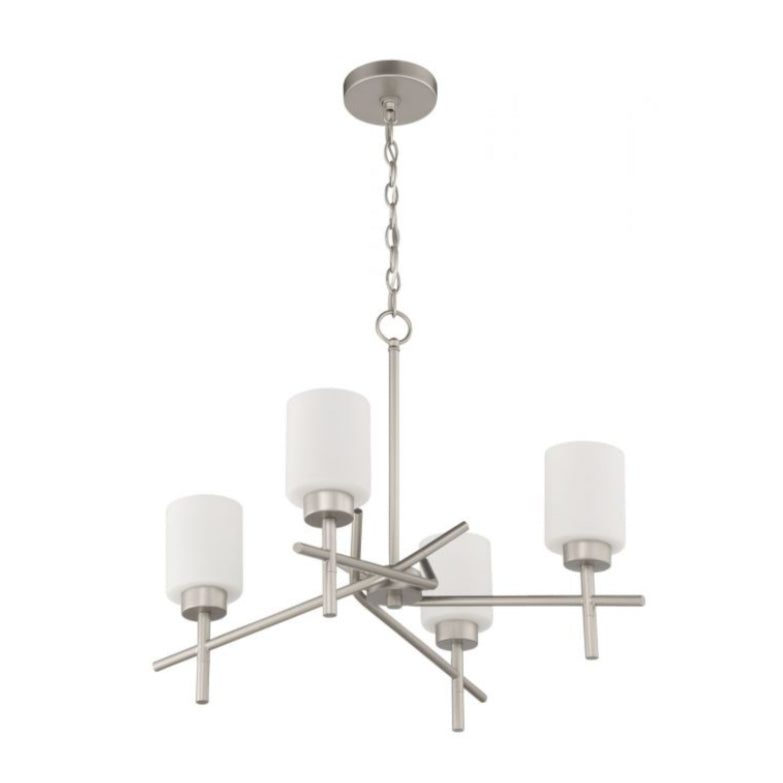 Chandelier - Craftmade Cadence 4 Light Chandelier Satin Nickel & Gold 54624