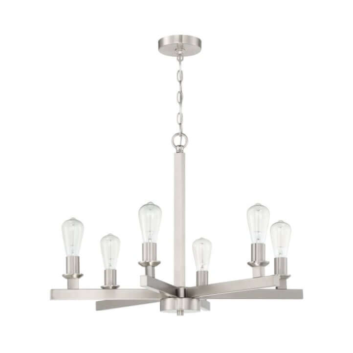 Chandelier - Craftmade Chicago 6 Light Chandelier Nickel 53126-BNK