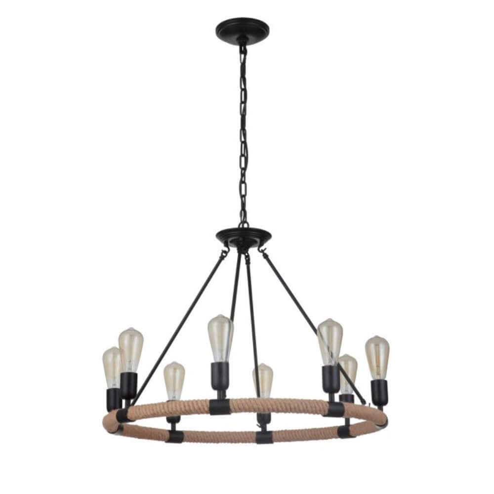 Chandelier - Craftmade Dillon 8 Light Chandelier Flat Black 51728-FB