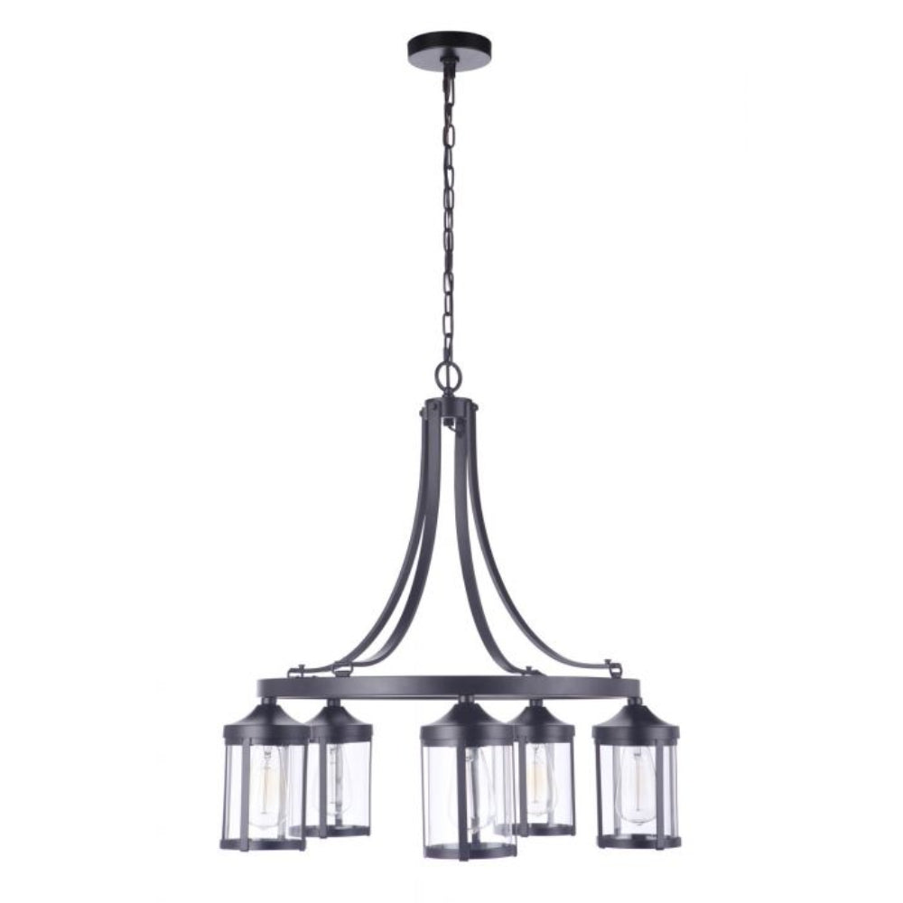 Chandelier - Craftmade Elliot 5 Light Chandelier Flat Black 55325-FB