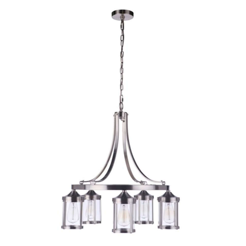 Chandelier - Craftmade Elliot 5 Light Chandelier Polished Nickel 55325-BNK