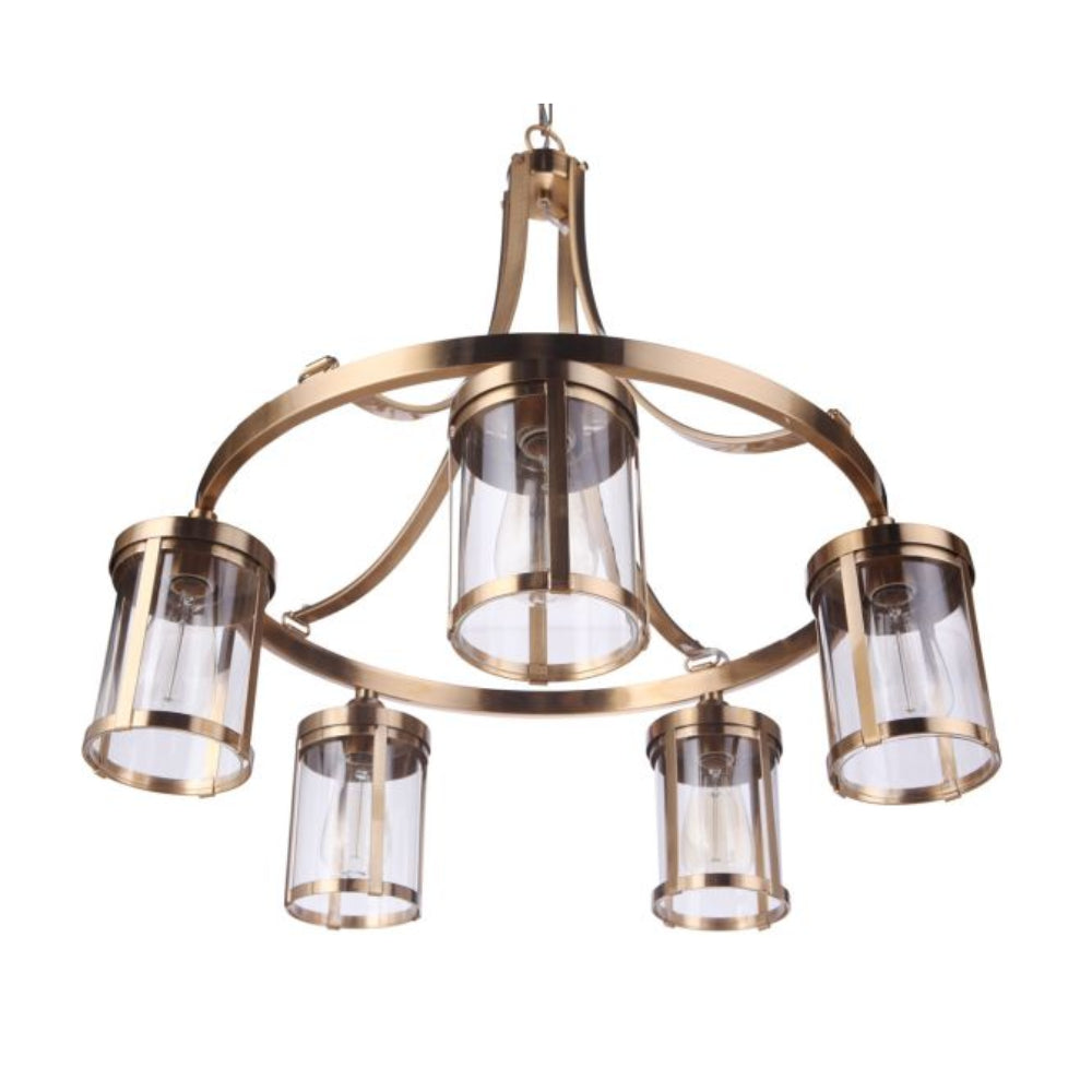 Chandelier - Craftmade Elliot 5 Light Chandelier Satin Brass 55325-SB