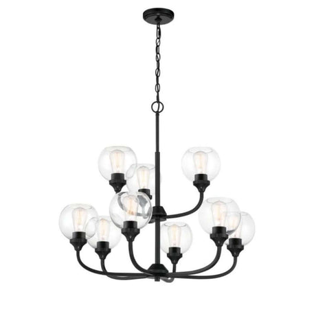 Chandelier - Craftmade Glenda 9 Light Chandelier Flat Black 56229-FB