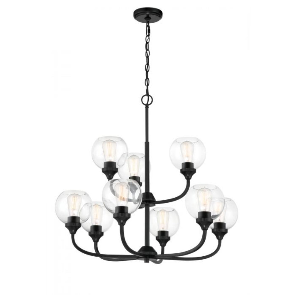 Chandelier - Craftmade Glenda 9 Light Chandelier Flat Black 56229-FB