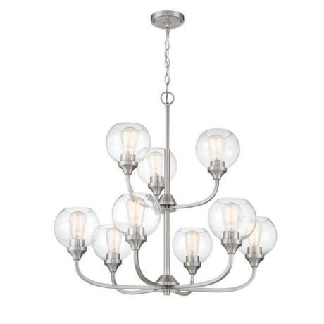 Chandelier - Craftmade Glenda 9 Light Chandelier Nickel 56229-BNK