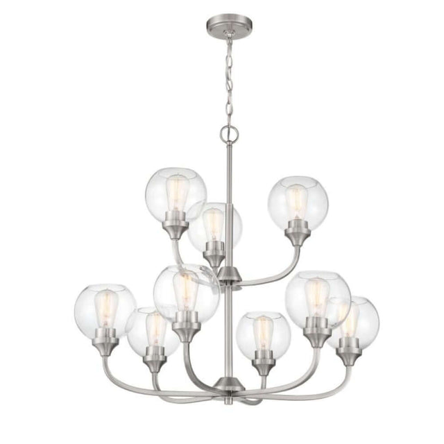 Chandelier - Craftmade Glenda 9 Light Chandelier Nickel 56229-BNK