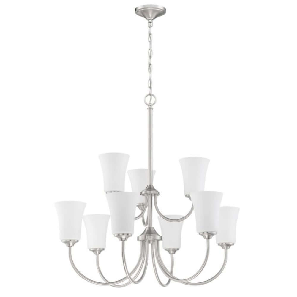 Chandelier - Craftmade Gwyneth 9 Light Chandelier Polished Nickel & Black 50429