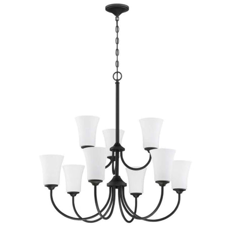 Chandelier - Craftmade Gwyneth 9 Light Chandelier Polished Nickel & Black 50429