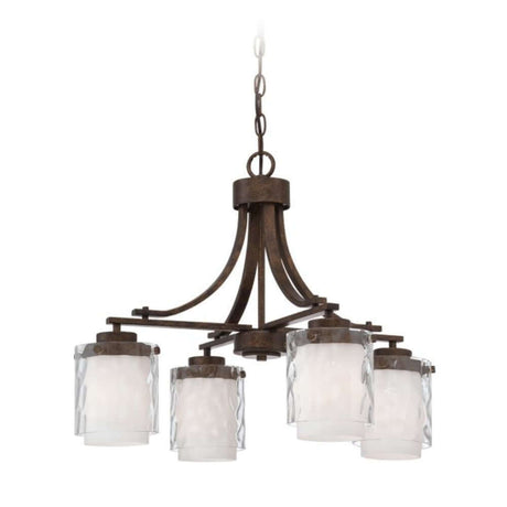 Chandelier - Craftmade Kenswick 4 Light Down Chandelier Peruvian Bronze 35424-PR