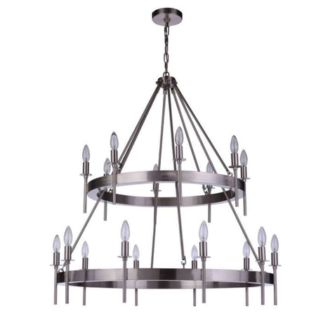 Chandelier - Craftmade Larrson 18 Light Chandelier Polished Nickel 54318-BNK