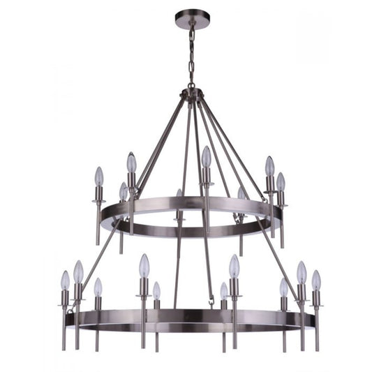 Chandelier - Craftmade Larrson 18 Light Chandelier Polished Nickel 54318-BNK