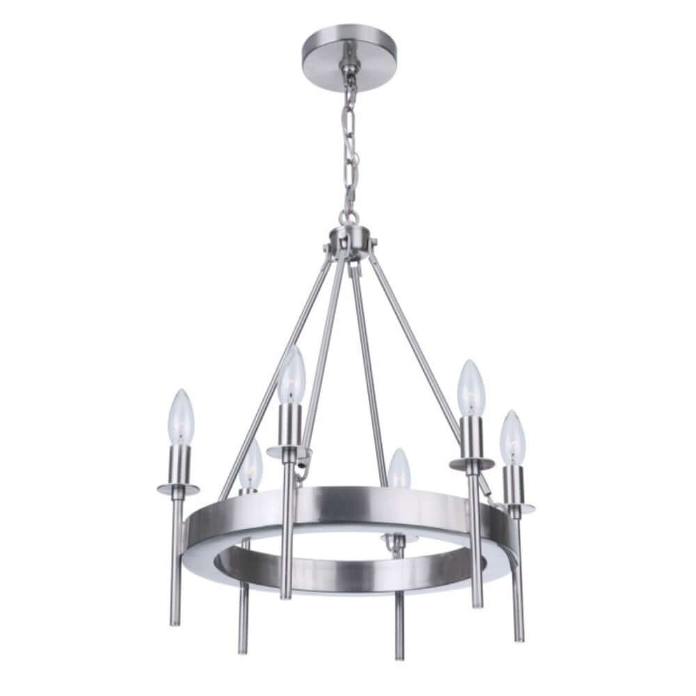 Chandelier - Craftmade Larrson 6 Light Mini Chandelier Nickel & Black 54326