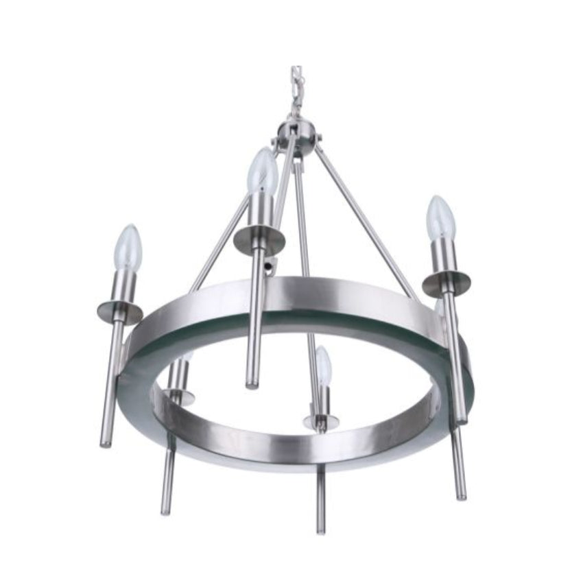 Chandelier - Craftmade Larrson 6 Light Mini Chandelier Nickel & Black 54326