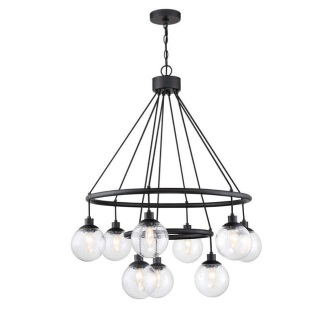 Chandelier - Craftmade Que 9 Light Chandelier Flat Black 53329-FB