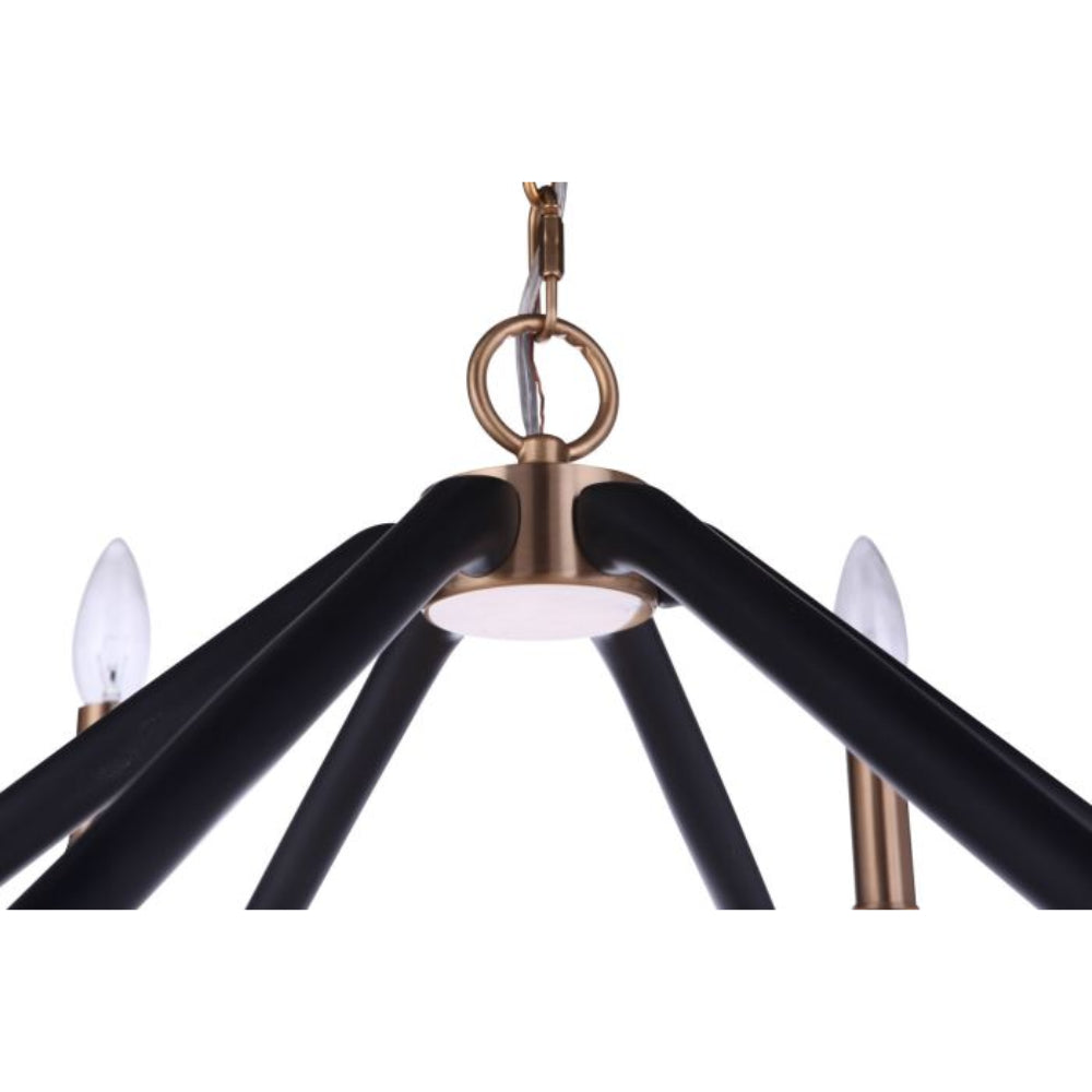 Chandelier - Craftmade Reserve 6 Light Chandelier Black / Satin Brass 55526