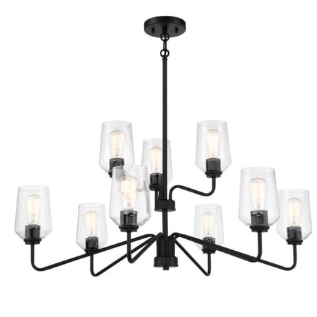 Chandelier - Craftmade Shayna 9 Light Chandelier Black 56129-FB