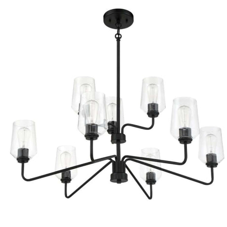 Chandelier - Craftmade Shayna 9 Light Chandelier Black 56129-FB