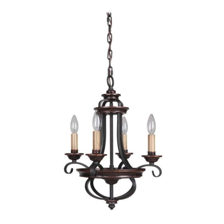 Chandelier - Craftmade Stafford 4 Light Mini Chandelier Aged Bronze 38724