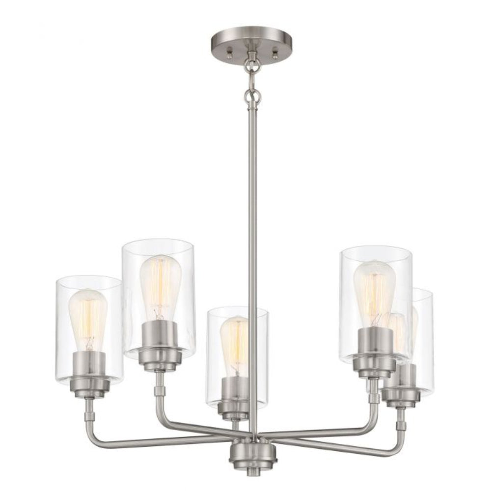 Chandelier - Craftmade Stowe 5 Light Chandelier Nickel & Black 56025