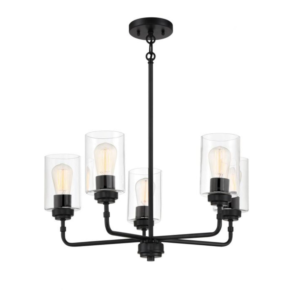 Chandelier - Craftmade Stowe 5 Light Chandelier Nickel & Black 56025