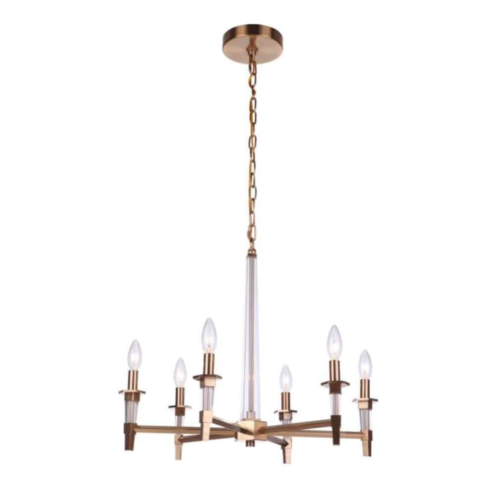 Chandelier - Craftmade Tarryn 6 Light Chandelier Satin Brass 53226-SB