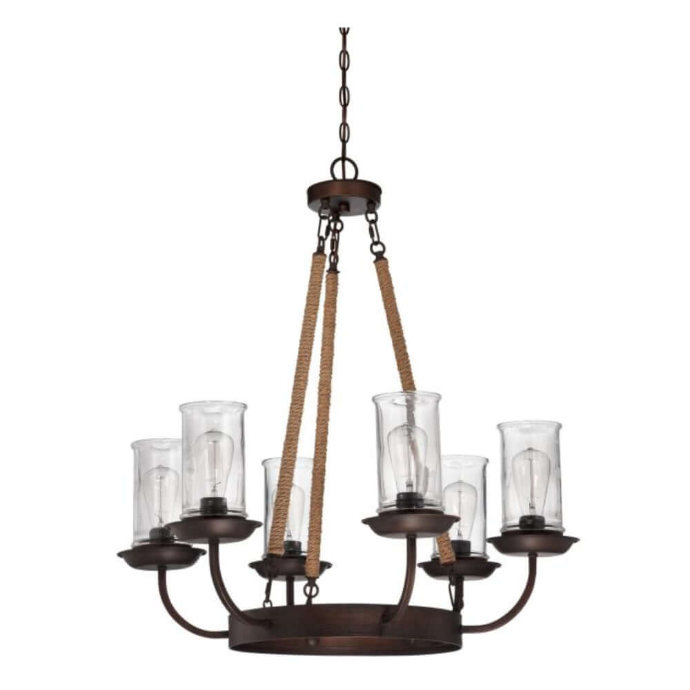 Chandelier - Craftmade Thornton 6 Light Chandelier Aged Bronze 36126-ABZ