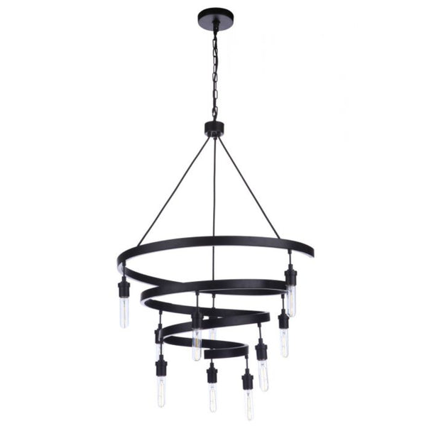 Chandelier - Craftmade Tranquil 10 Light Chandelier Flat Black 55410-FB