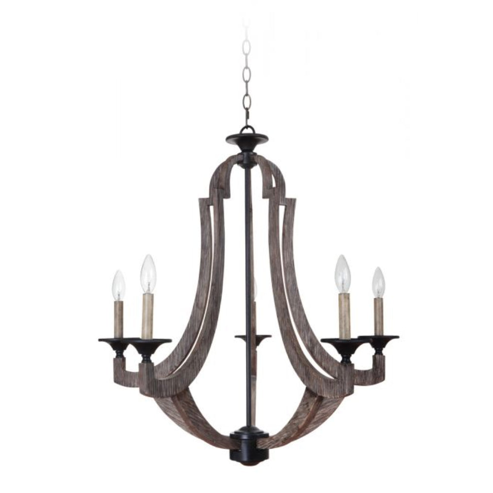 Chandelier - Craftmade Winton 5 Light Chandelier Weathered Pine 35125-WP